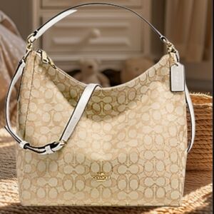 NWOT Coach Celeste Convertible Hobo/Shoulder/Crossbody‎ Bag Khaki/Chalk Handbag
